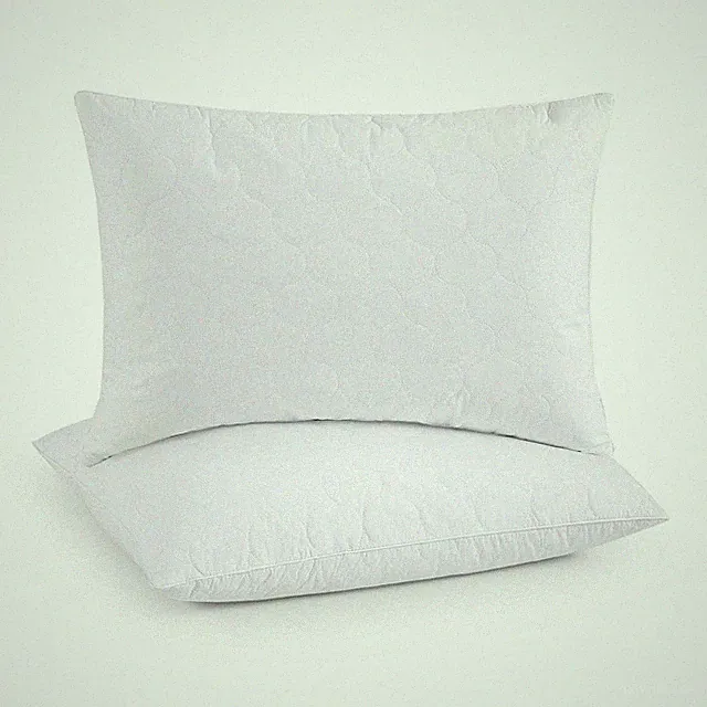 2 Pack Quilted Bed Pillows White Goose Down Feather Standard King Size Pillow