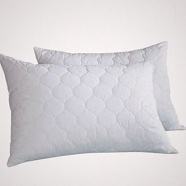 2 Pack Quilted Goose Down Feather Bed Pillows – Soft White, King/Queen/Standard