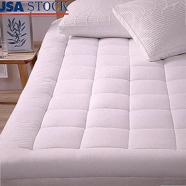 Cooling Soft Mattress Topper Down Alternative Breathable Plush Skin-Friendly New