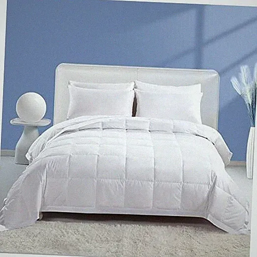 Feather Down Blanket Size, Extra Lightweight Summer California King White