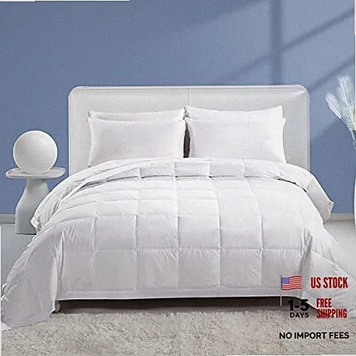 Feather Down Blanket Size, Extra Lightweight Summer Comforter, Twin White