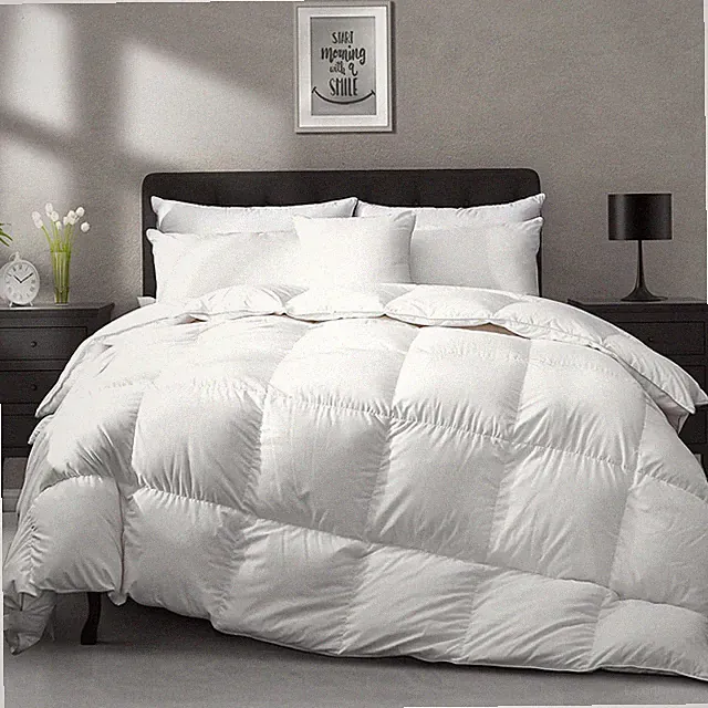 Lightweight down Feather Fibers Comforter California King Size - Cooling Bed Com