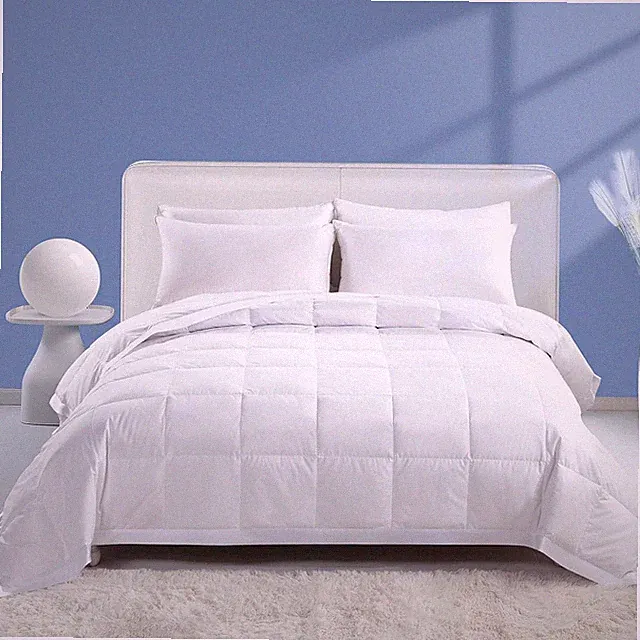Lightweight King Size Feather Down Blanket, Soft Summer Comforter, White
