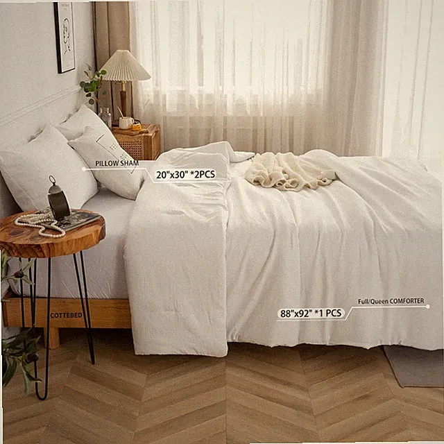 Luxury White Down Comforter Queen Size with Pillow Shams