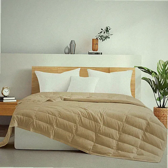 Puredown 75% Down Bed Blanket Comforter, TENCEL Lyocell Cover, King or Queen