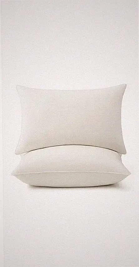 Puredown Goose Feather/ Down Filled Cotton Cover Queen Sized Set Of 2 Cream/Tan